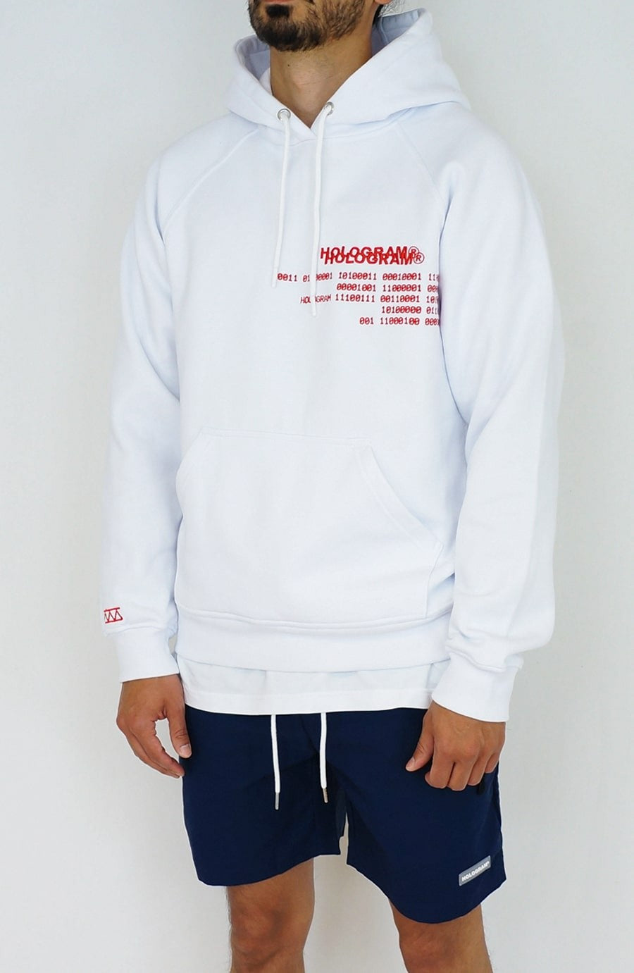 Hoodie streetwear Coding white