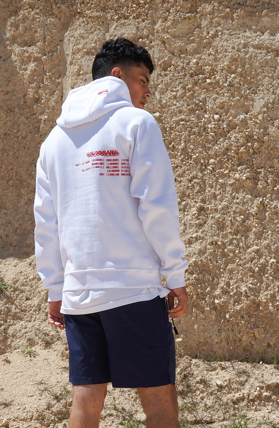 Hoodie streetwear Coding white