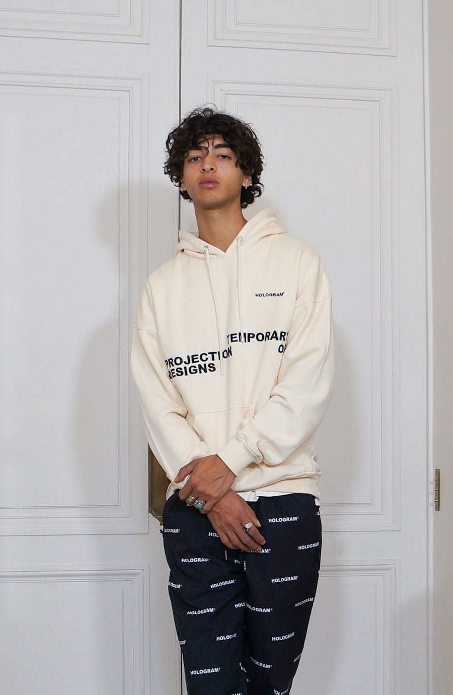 Hoodie streetwear Screen beige