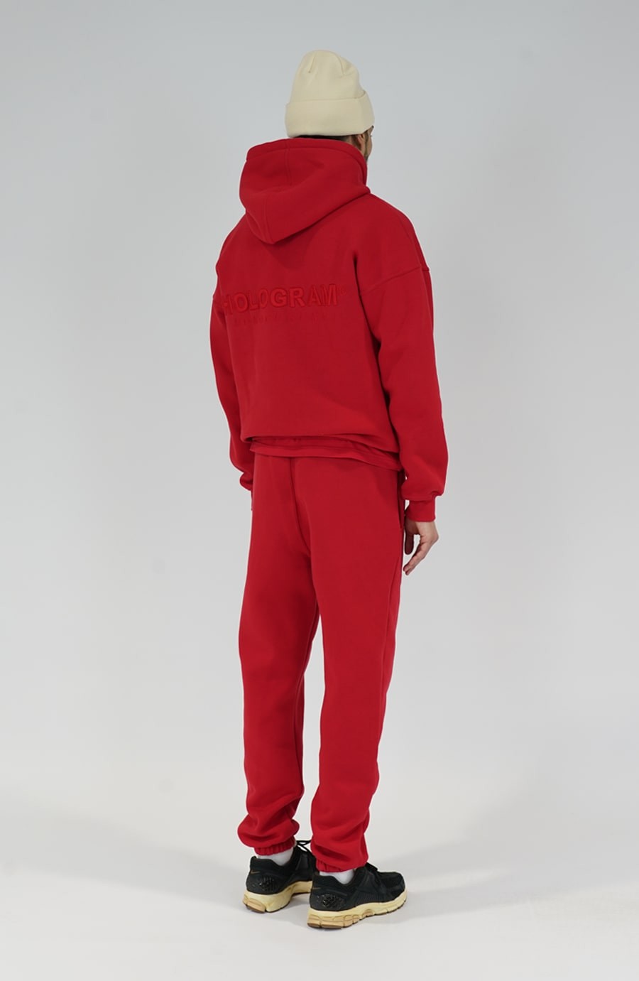 Hoodie streetwear Monochrome 02 red