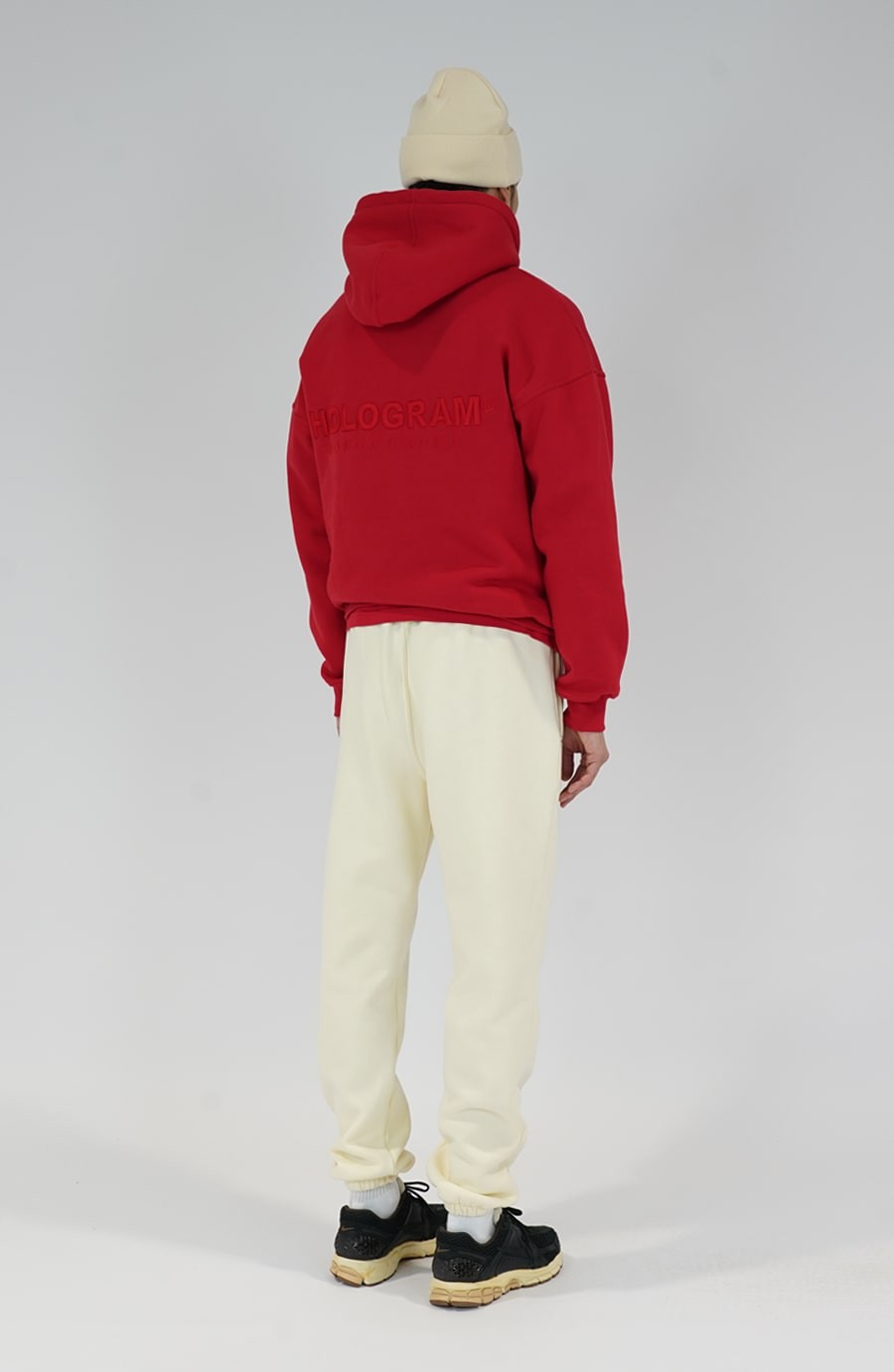 Hoodie streetwear Monochrome 02 red