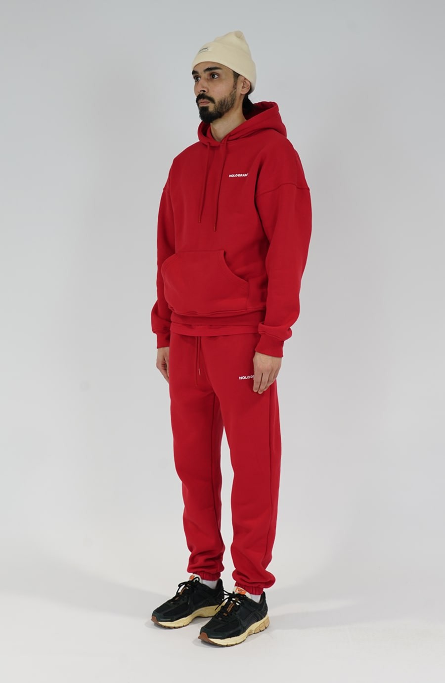 Hoodie streetwear Monochrome 02 red