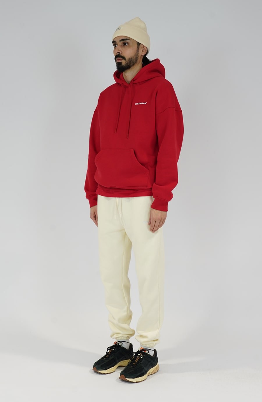 Hoodie streetwear Monochrome 02 red