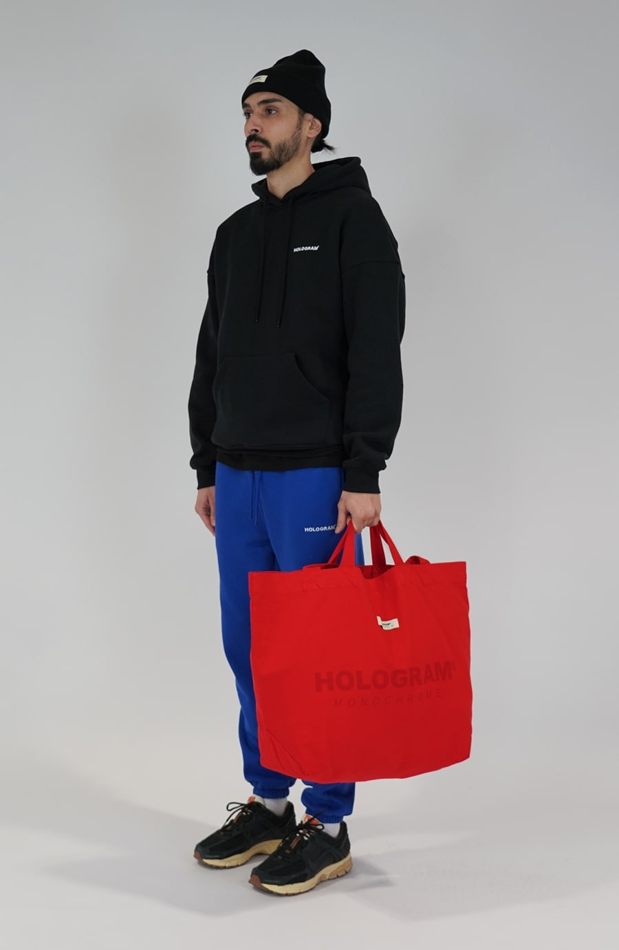 Tote bag streetwear Monochrome red