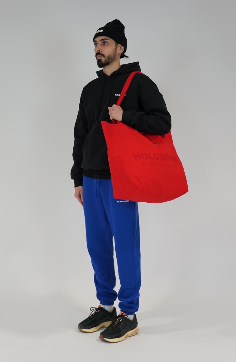 Tote bag streetwear Monochrome red