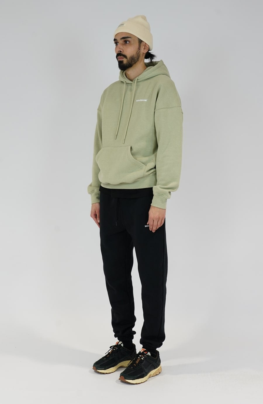 Hoodie streetwear Monochrome 02 olive