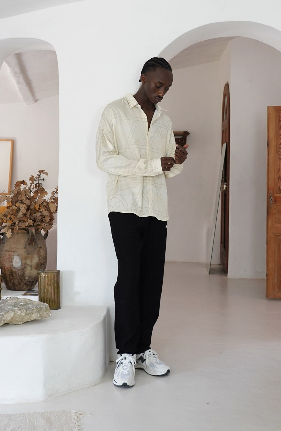 Chemise streetwear Land beige