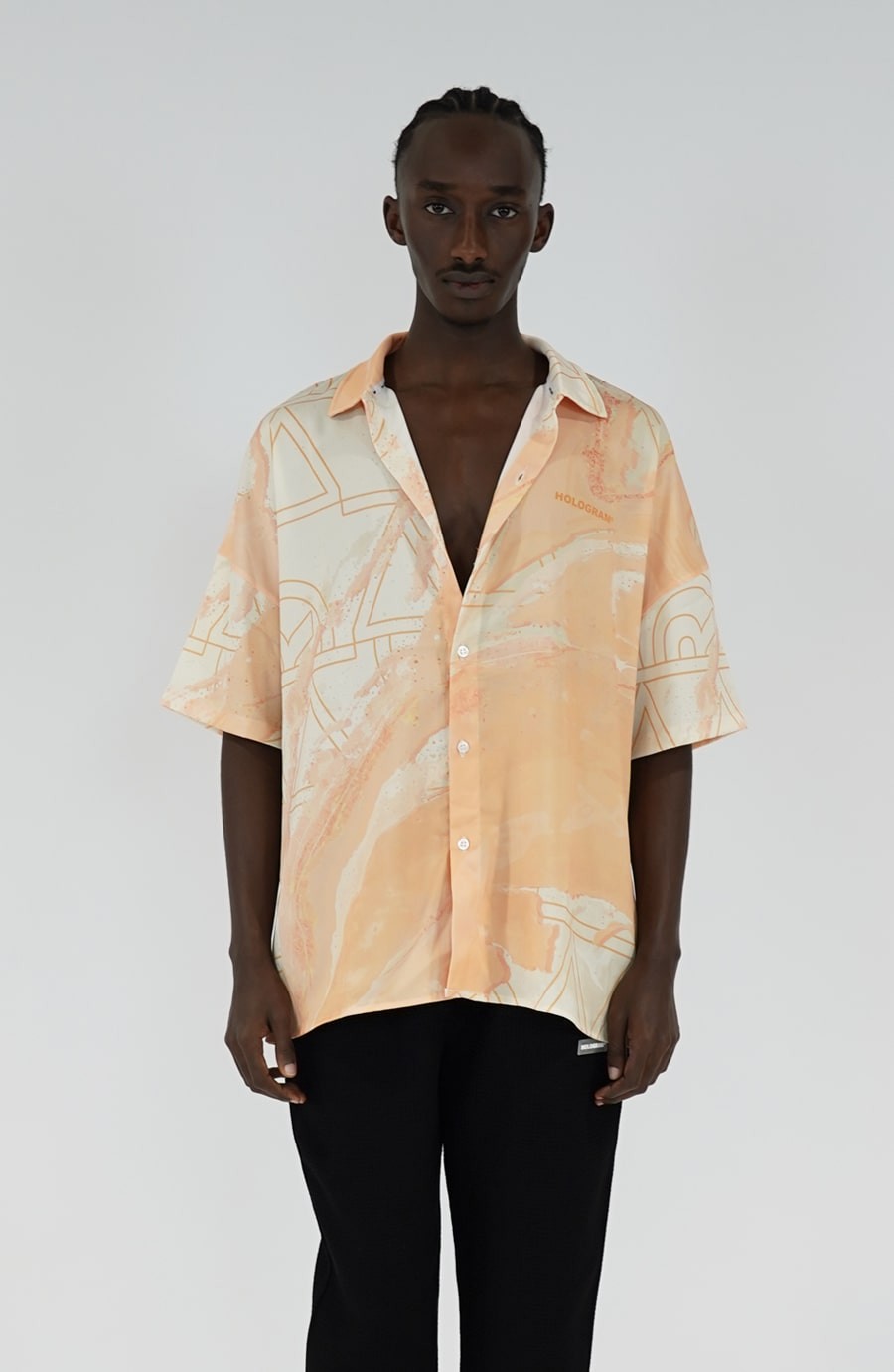 Chemise streetwear Land orange
