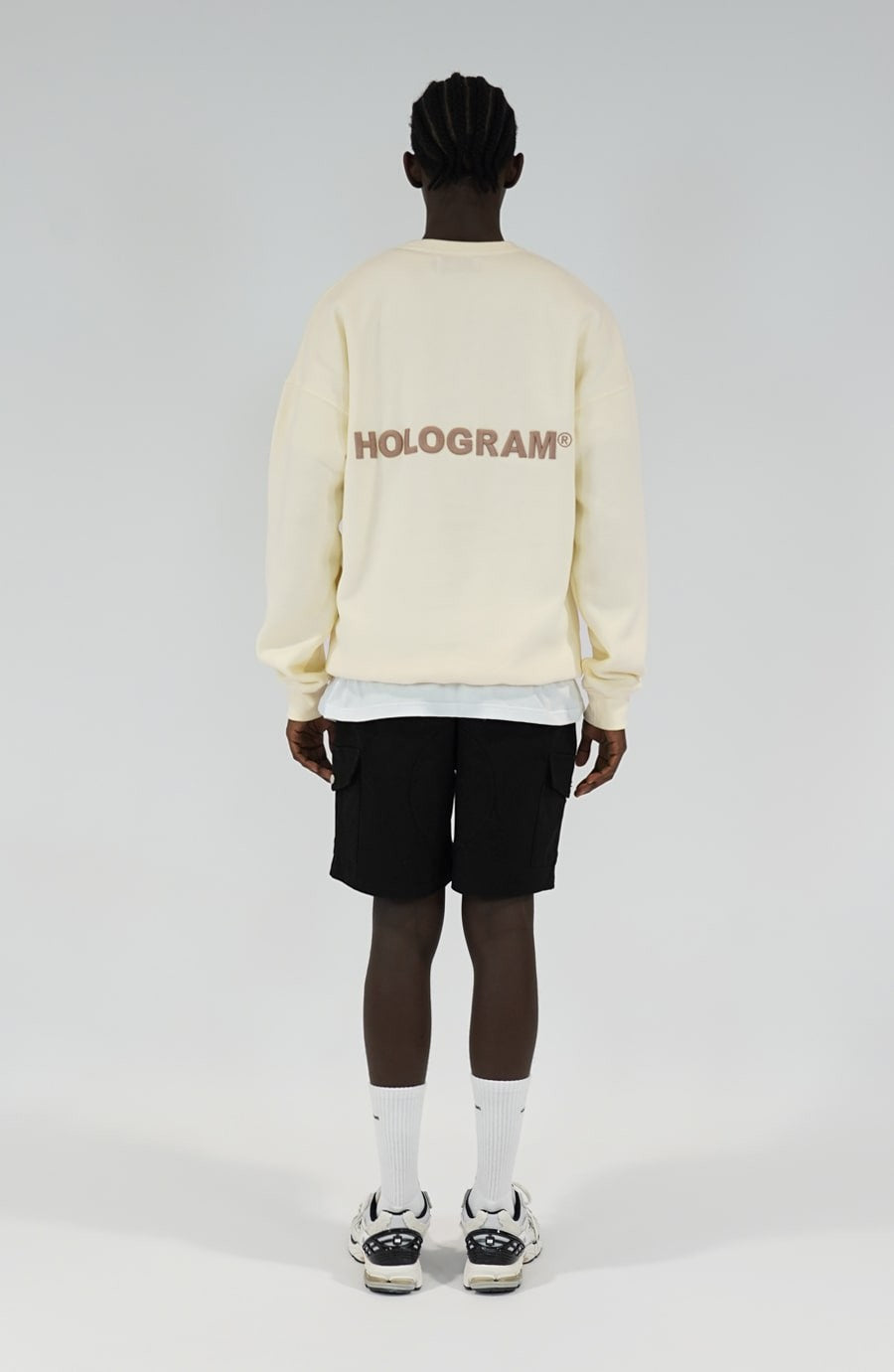 Relief beige streetwear crewneck