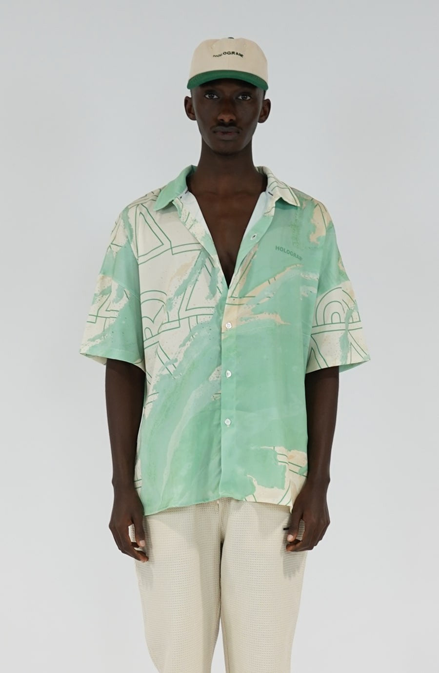 Two-tone green streetwear cap