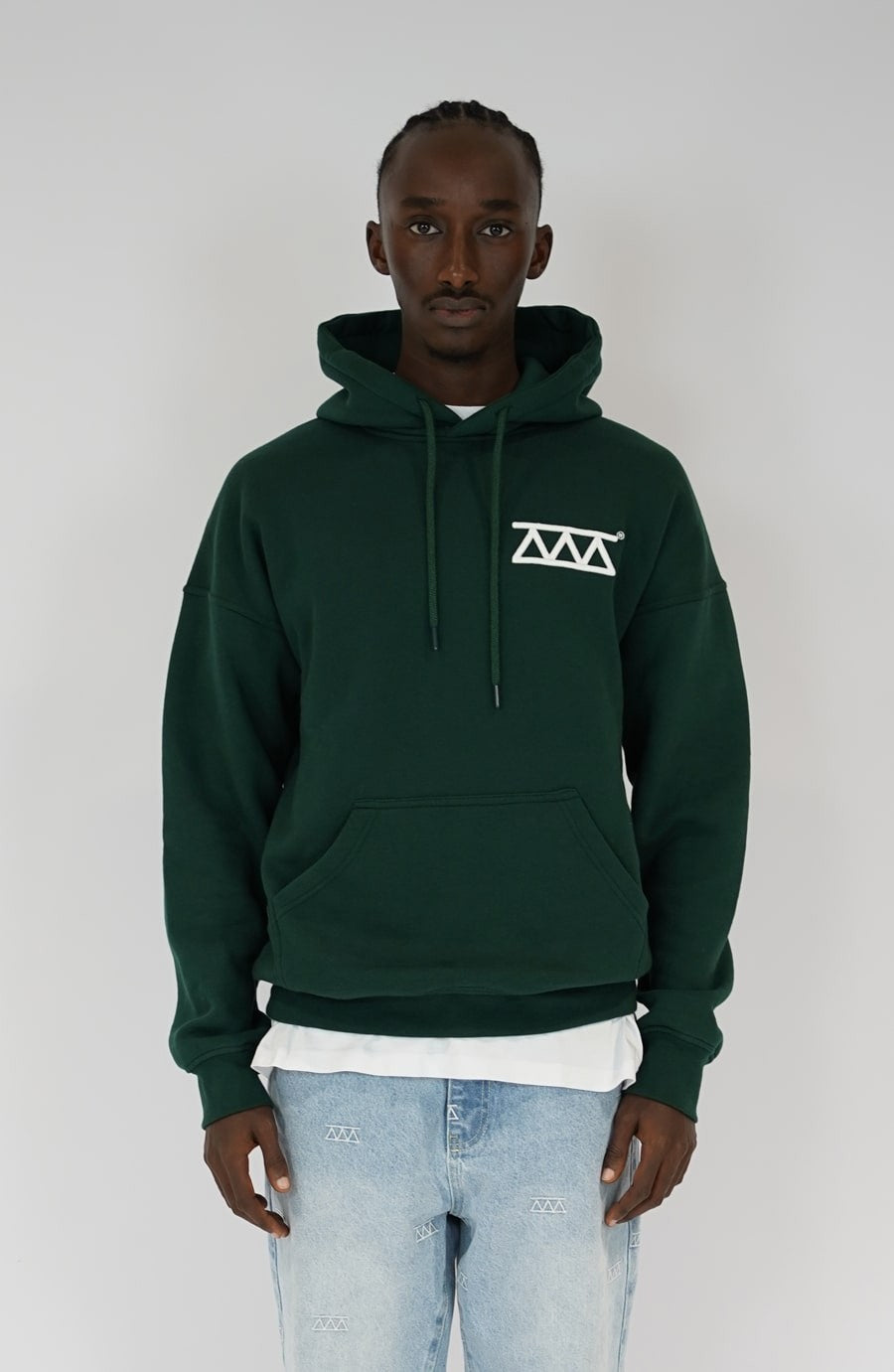 Relief green streetwear hoodie