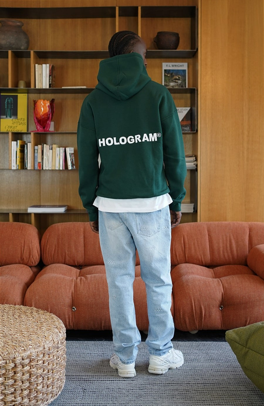 Relief green streetwear hoodie