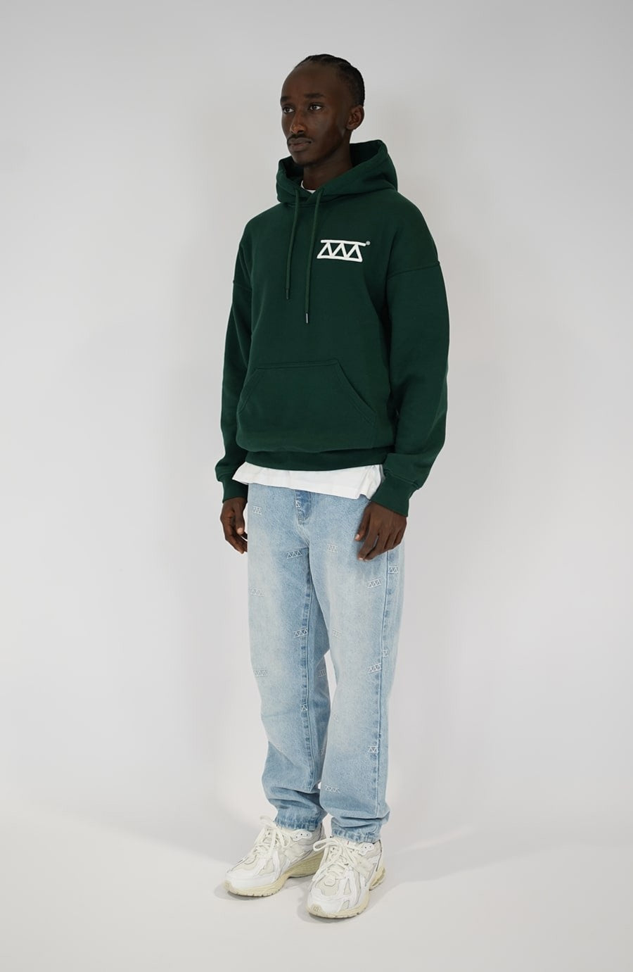 Relief green streetwear hoodie