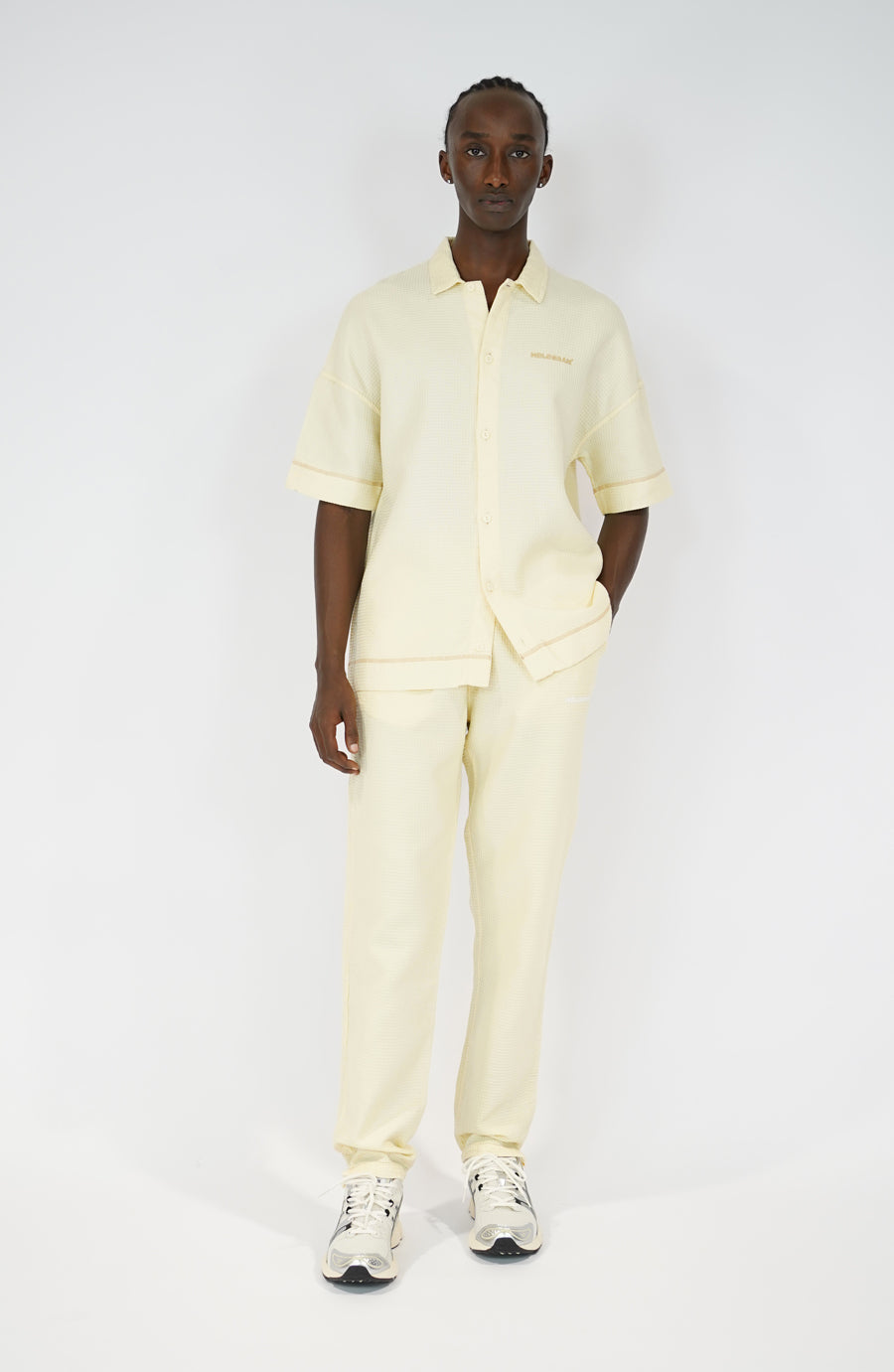 Chemise streetwear Waffle beige