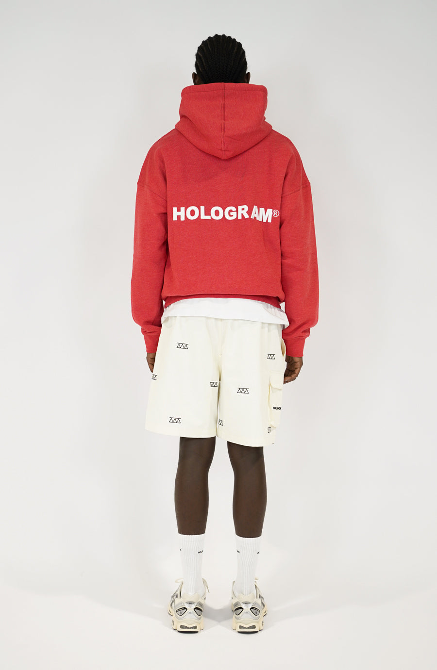 Relief red streetwear hoodie