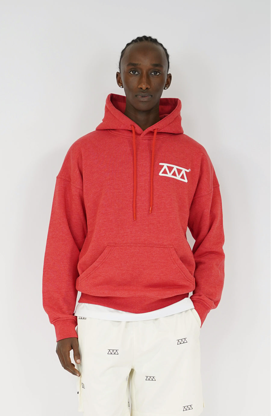 Relief red streetwear hoodie