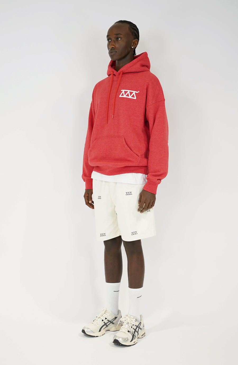 Relief red streetwear hoodie