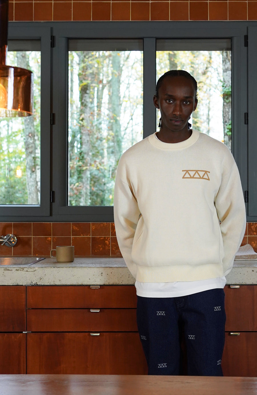 Knit streetwear Relief beige