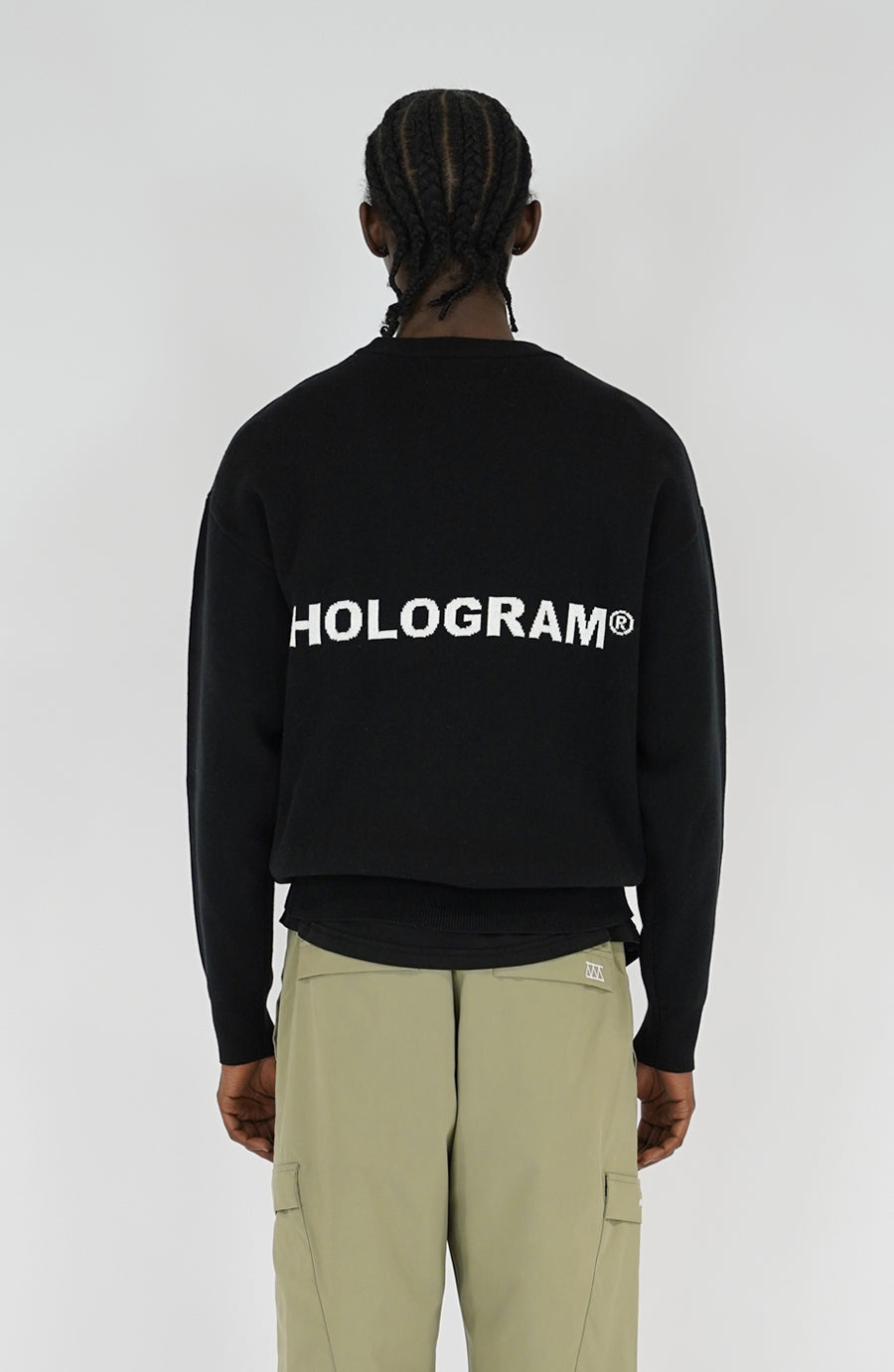 Relief black streetwear knitwear