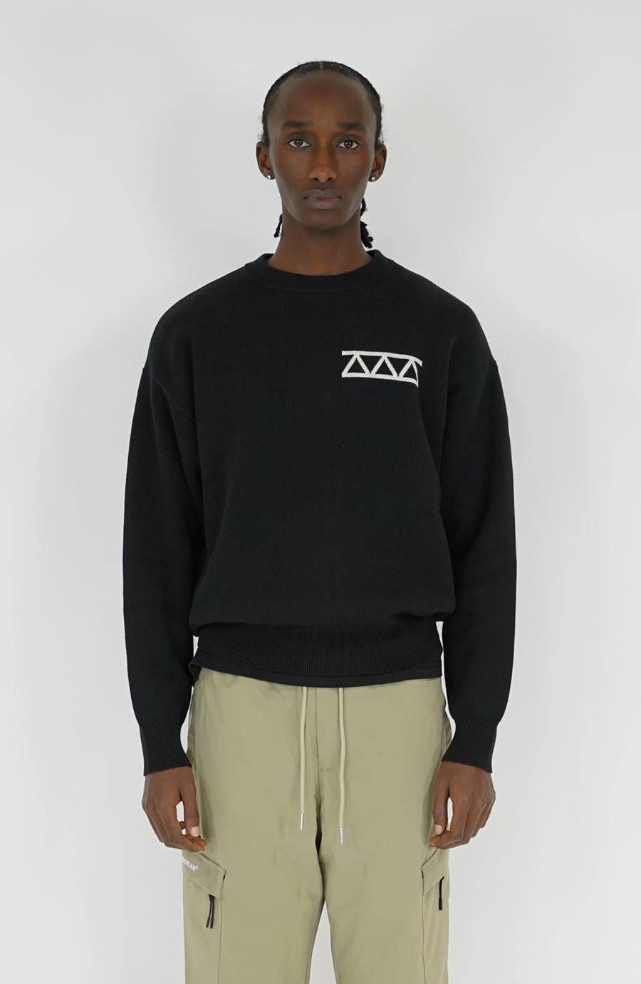 Relief black streetwear knitwear