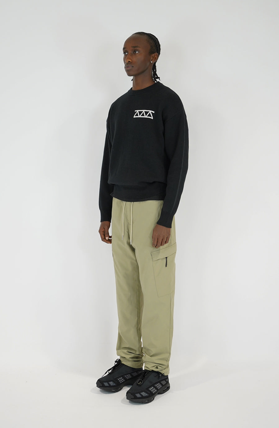 Relief black streetwear knitwear