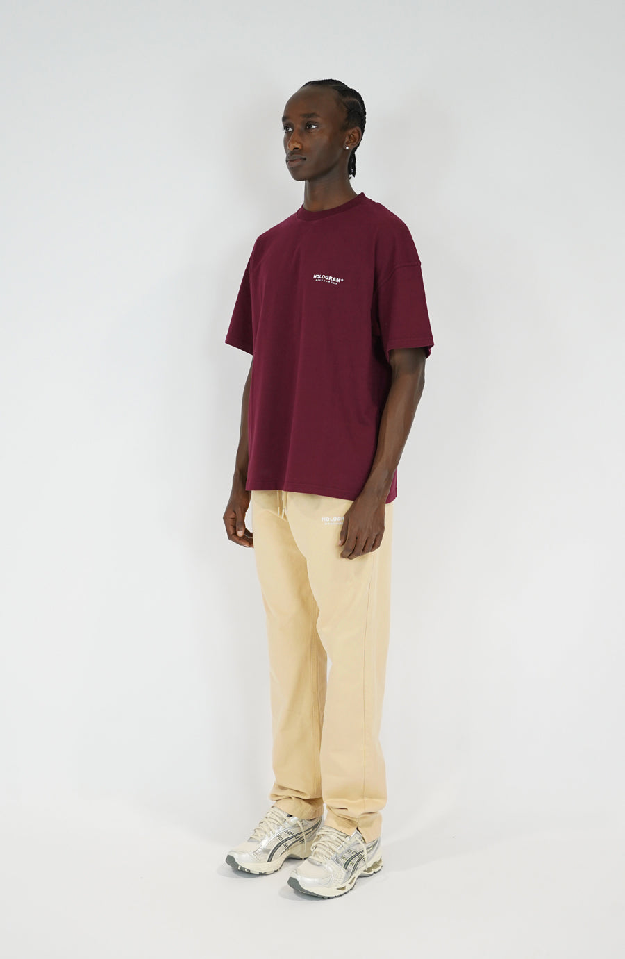 T-shirt streetwear Monochrome 04 burgundy