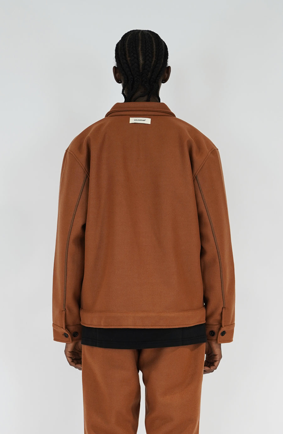 Felt brown streetwear jacket