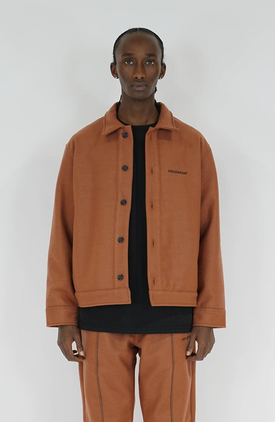Felt brown streetwear jacket