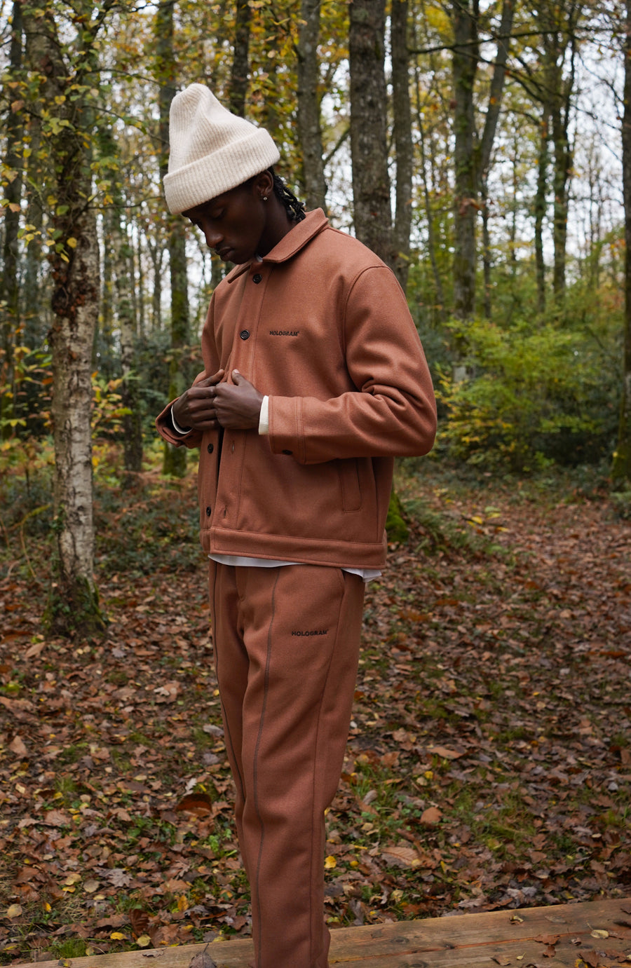 Felt brown streetwear jacket