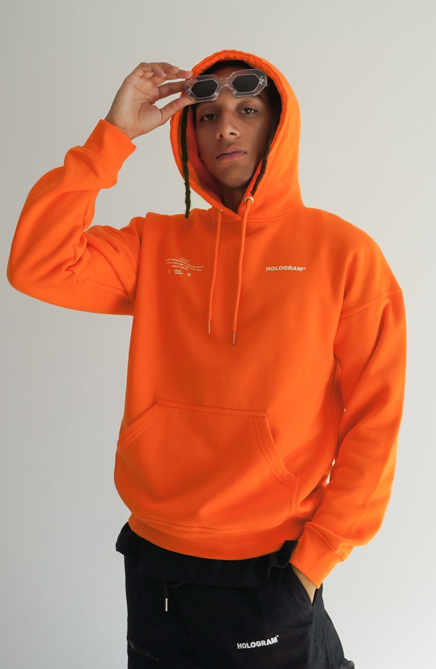 hoodie homme orange