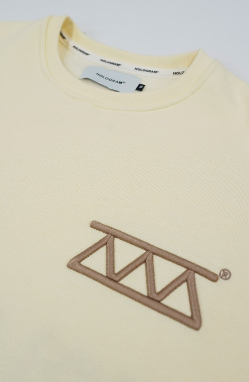 Relief beige streetwear crewneck