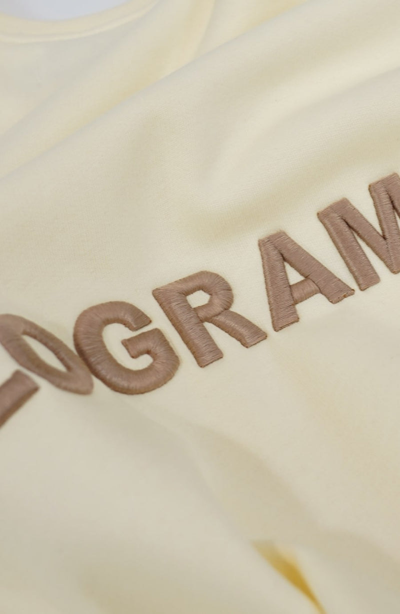 Relief beige streetwear crewneck
