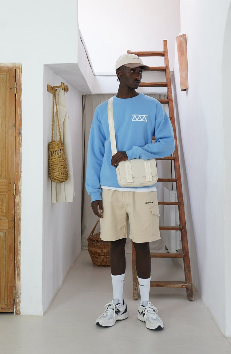 Beige Monogram streetwear bag
