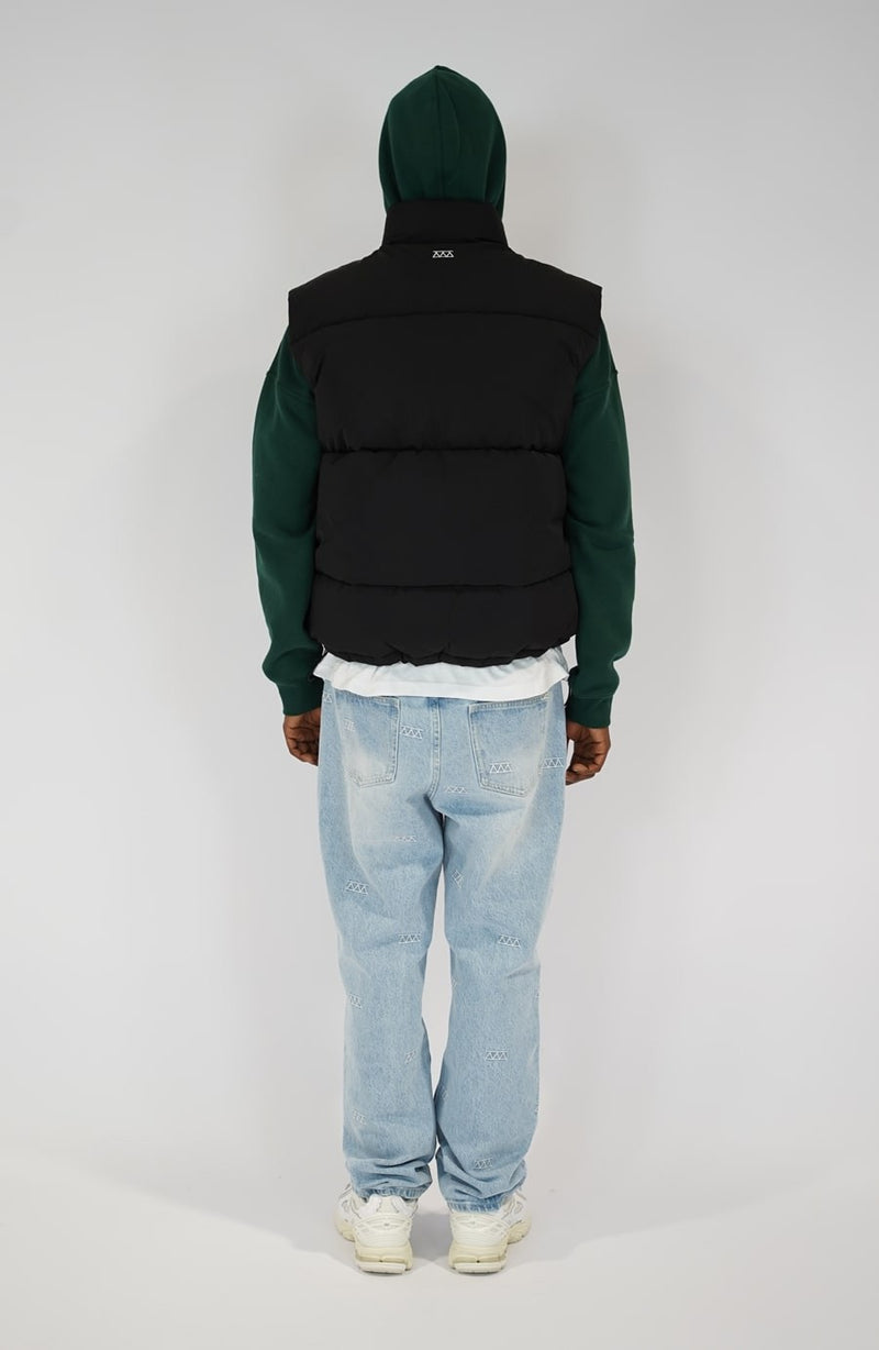 Sleeveless Classic black streetwear jacket