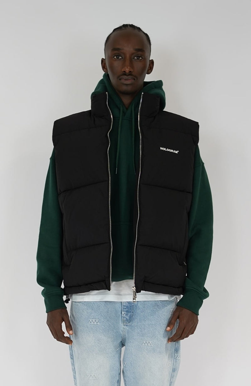 Sleeveless Classic black streetwear jacket