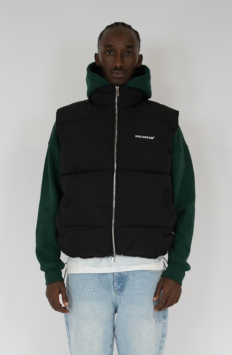 Sleeveless Classic black streetwear jacket