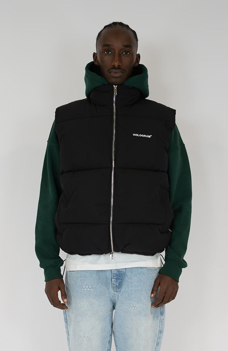 Sleeveless Classic black streetwear jacket