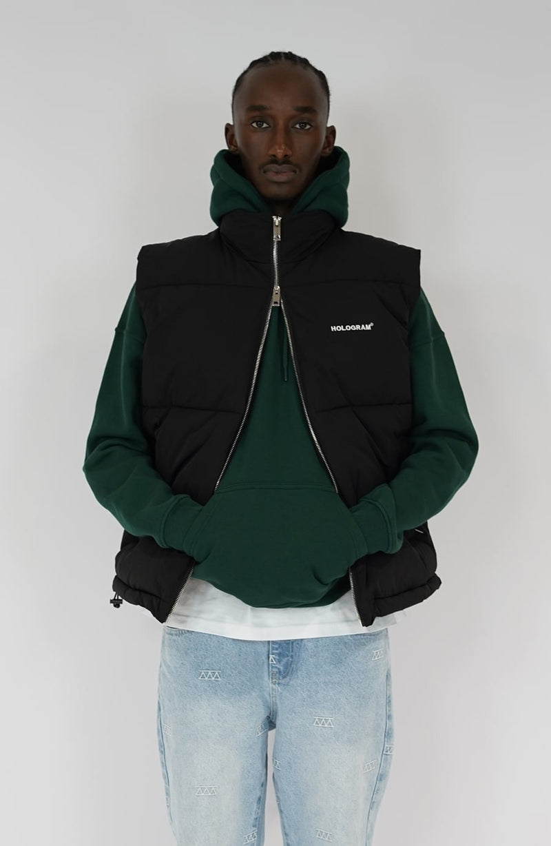 Sleeveless Classic black streetwear jacket