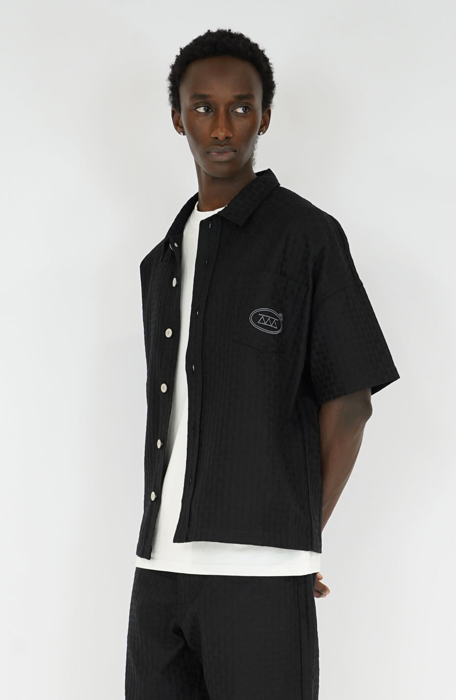Chemise streetwear Grid black