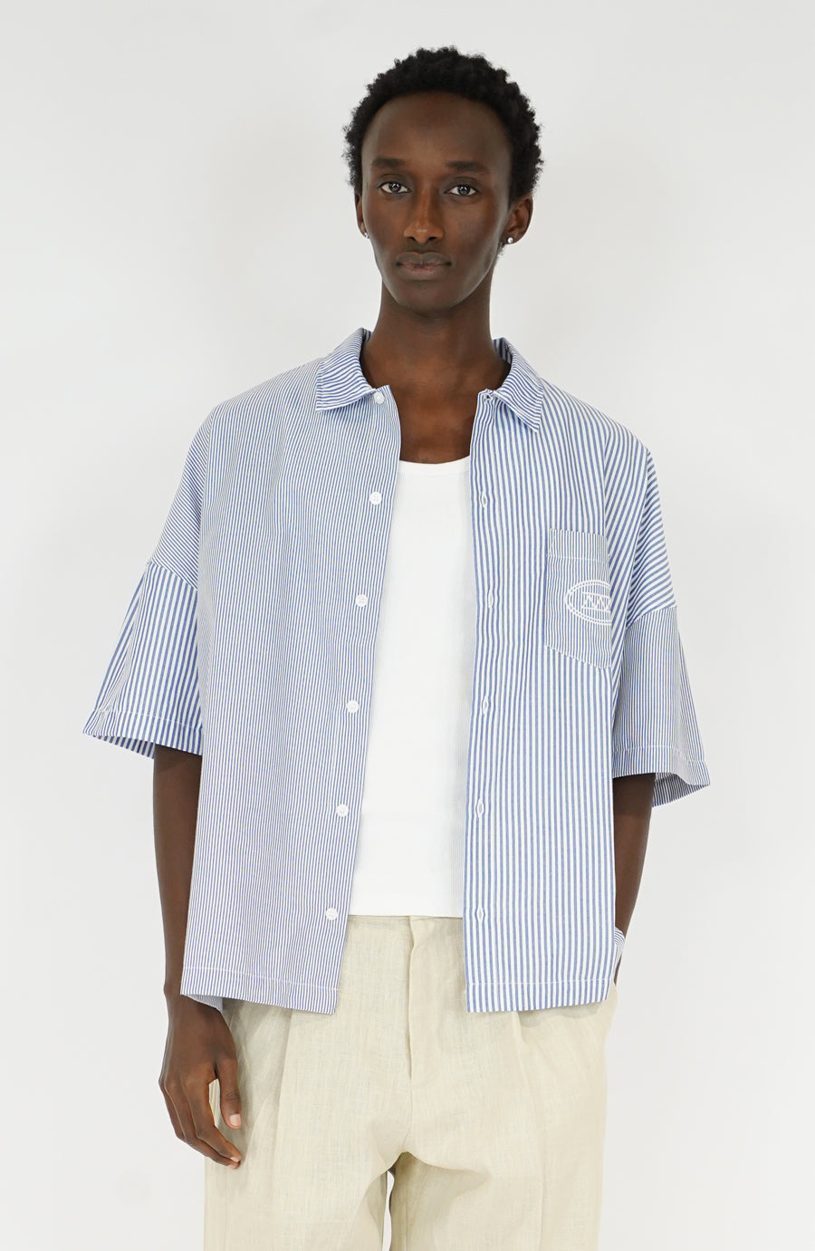 Chemise streetwear Stripe navy