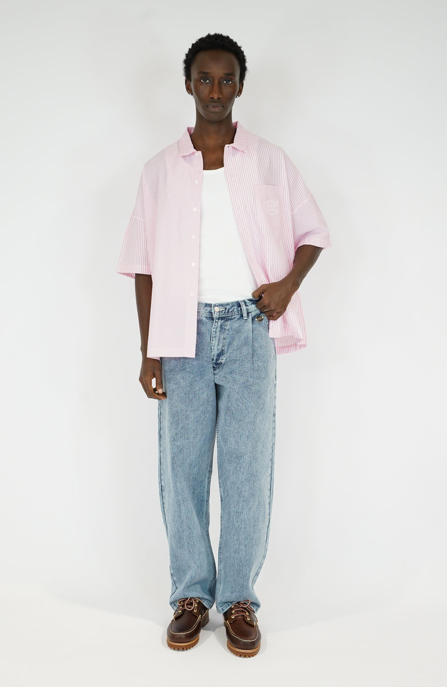 Chemise streetwear Stripe pink