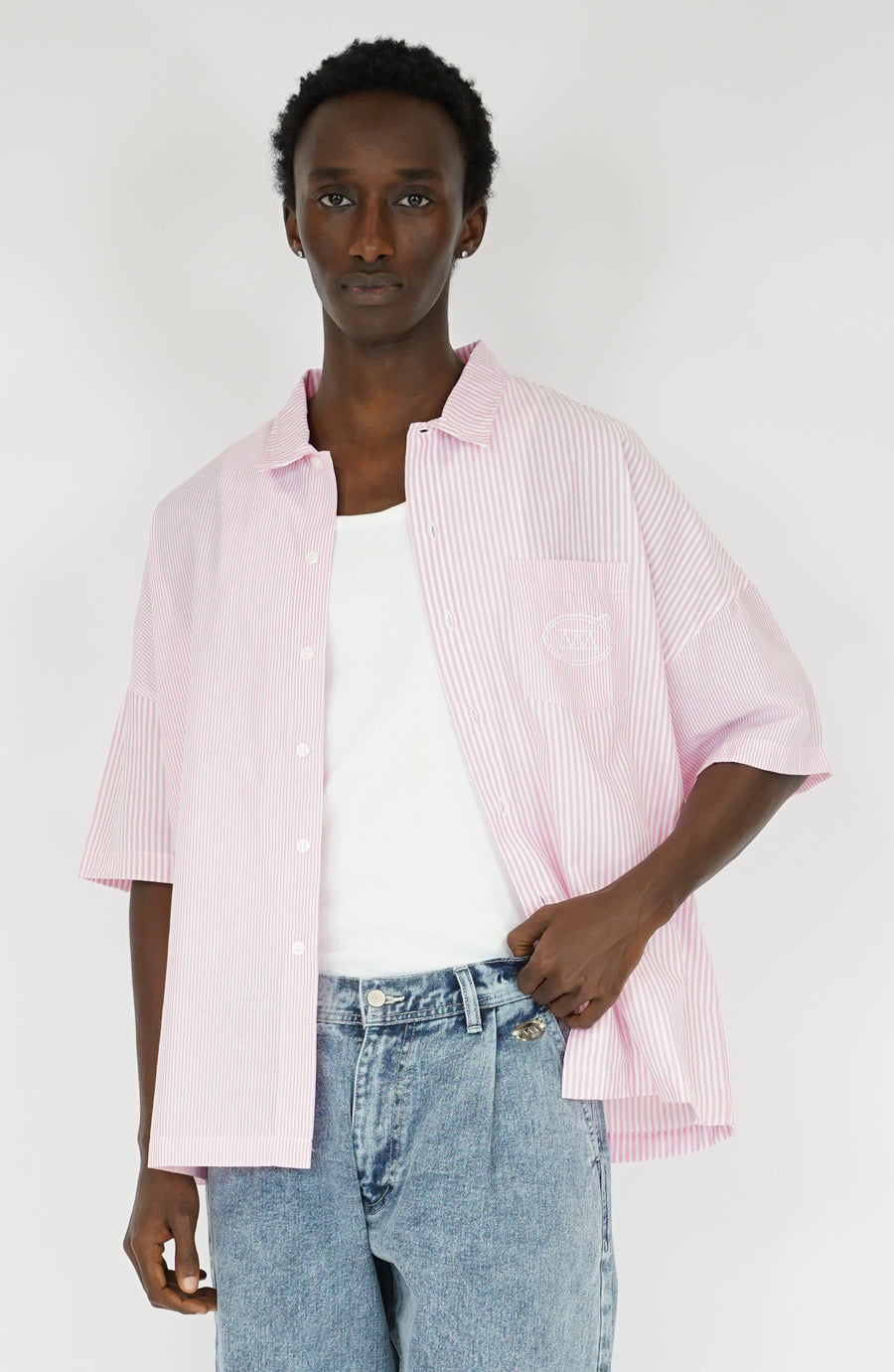 Chemise streetwear Stripe pink