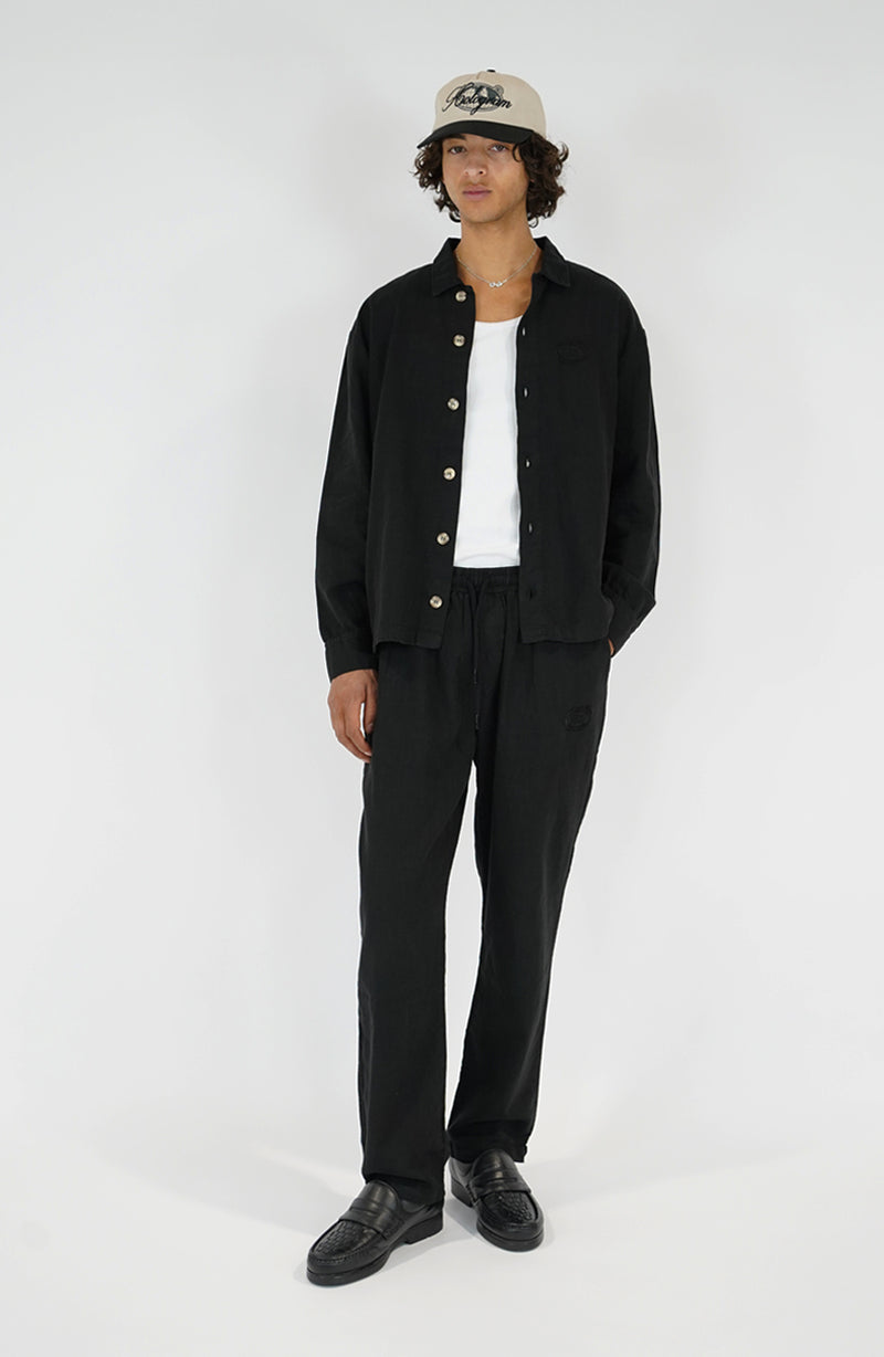 Chemise streetwear Linen black