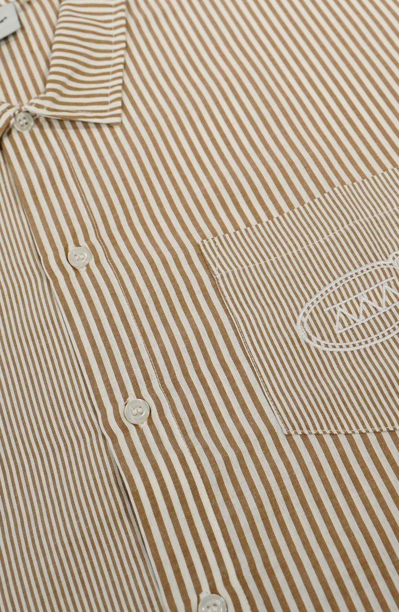 Chemise streetwear Stripe brown