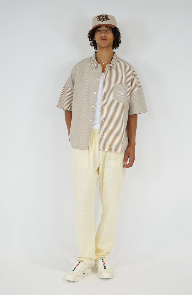 Chemise streetwear Stripe brown