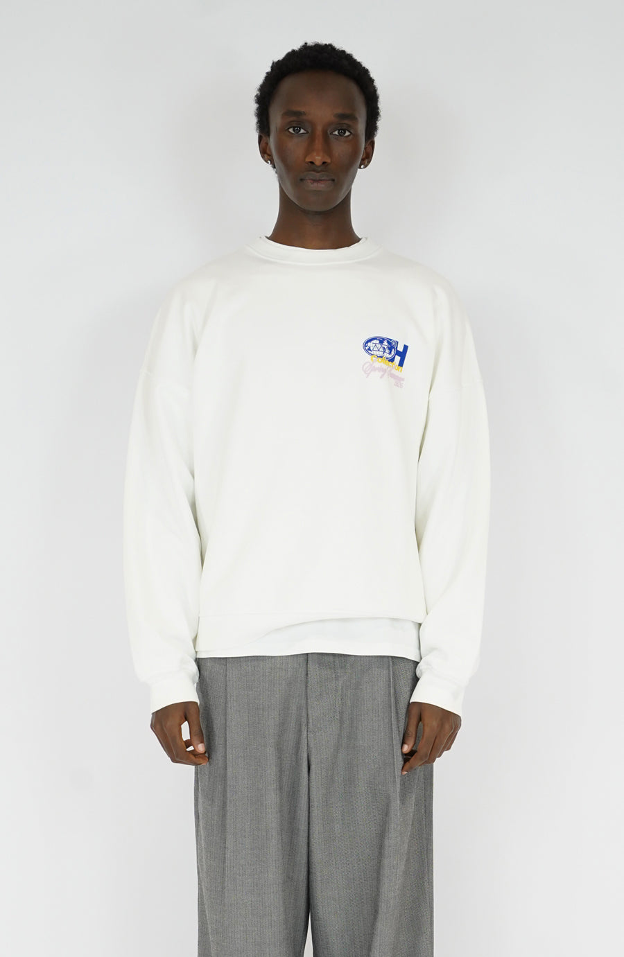 Crewneck streetwear Planet white