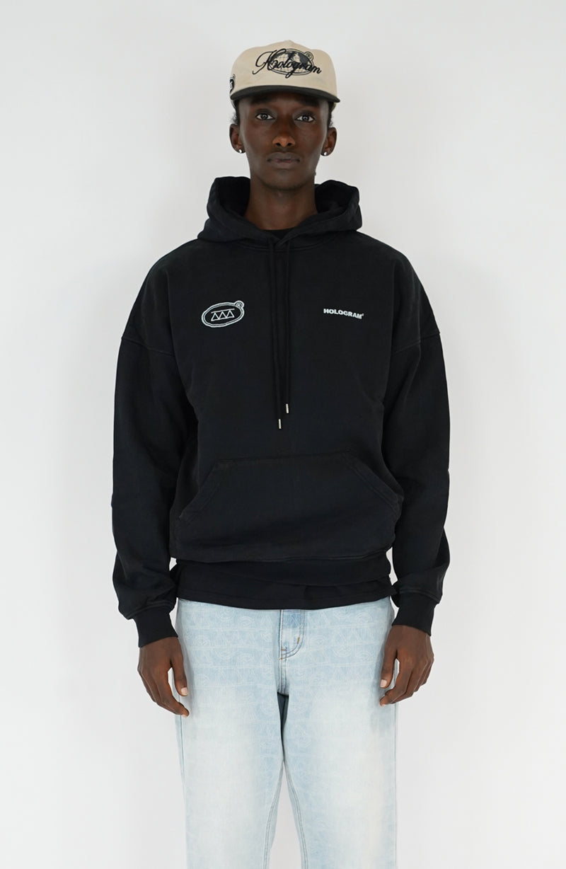 Core black streetwear hoodie