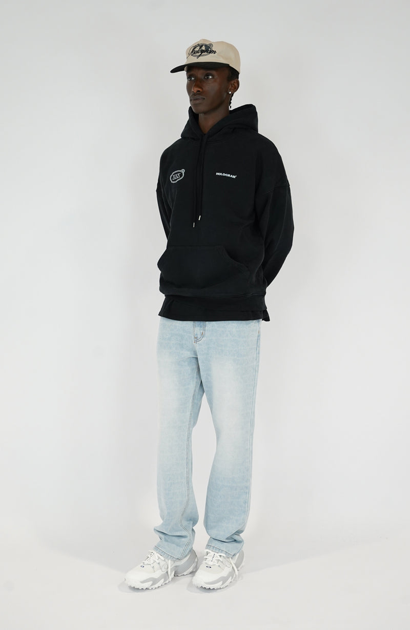 Core black streetwear hoodie