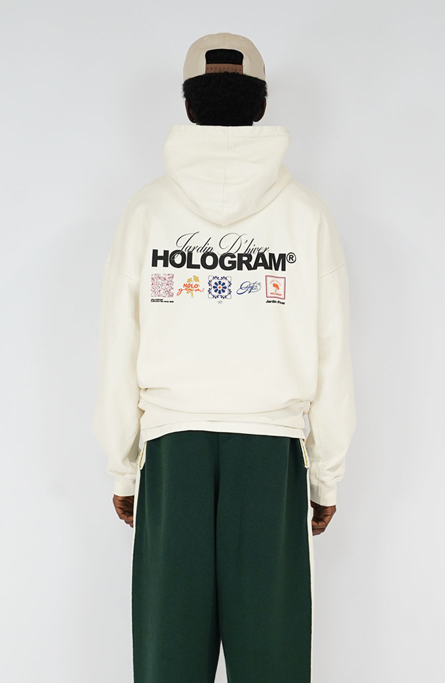 Hoodie Mosaic beige