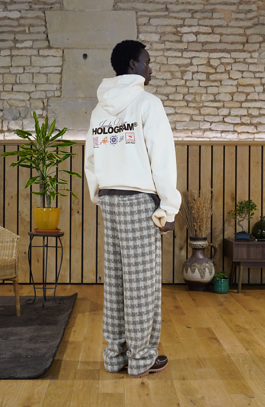Hoodie Mosaic beige